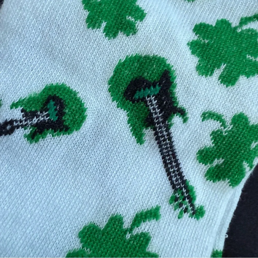 St. Patrick Shamrock & Roll Casual Socks - Green and White‎